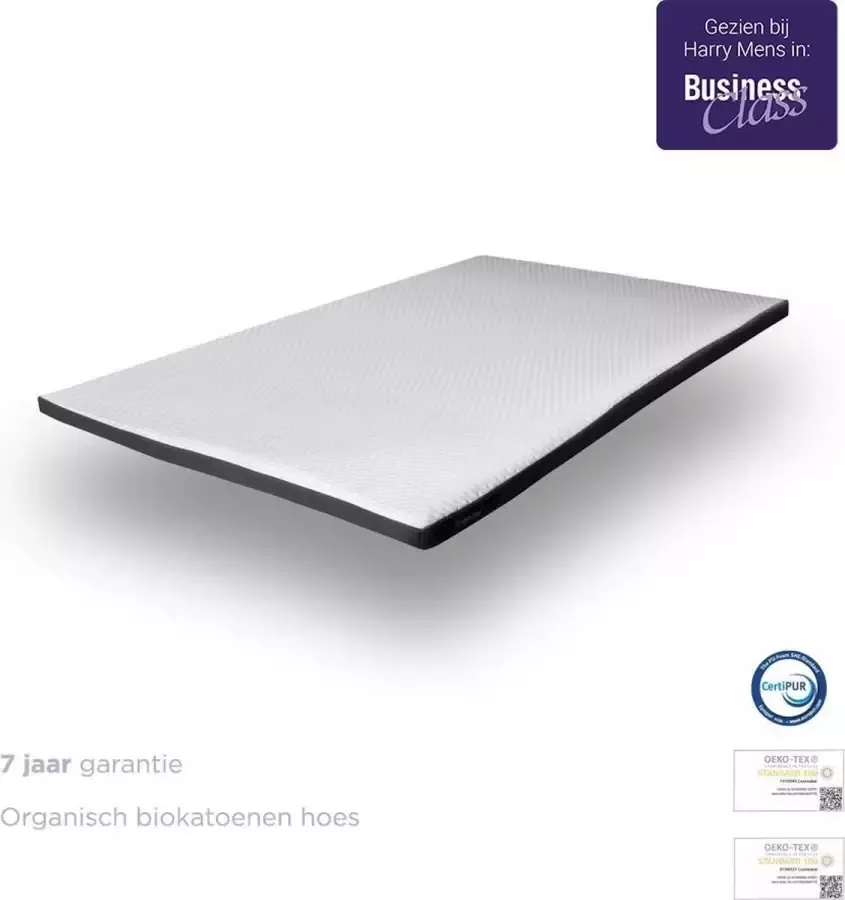 Felman Premium Hybrid Topdekmatras 80 x 200 cm Inclusief Hoeslaken Ergonomisch Organisch Biokatoen 7 cm dik - Foto 3