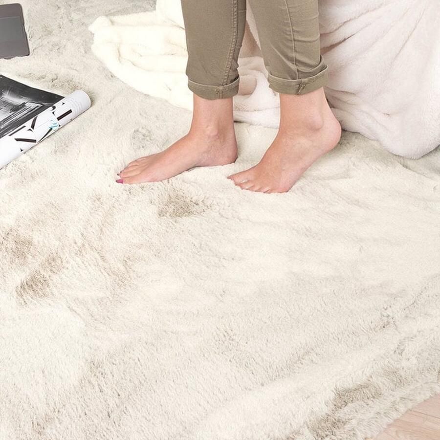 Feminine FLUFFY Rond 200cm Superzachte vloerkleed 200cm rond- creme-superzachte carpet-cadeau- -Rabbit