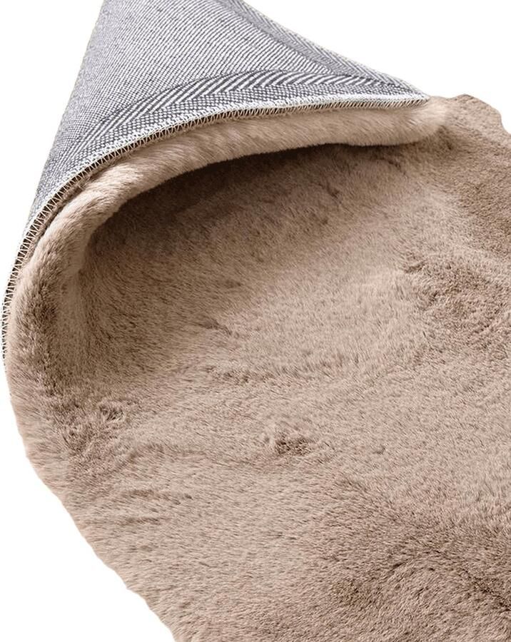 Feminine FLUFFY Vloerkleed-Taupe-Superzachte Tapijt- -Taupe- Superzachte Vloerkleed 160X230 TAUPE - Foto 2