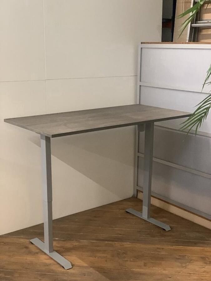 FERBOX Kantoor & Design FB01 elektrisch zit sta bureau met memory grijs onderstel logan donker eiken blad NU MET GRATIS USB OPLADER! 140 x 80 NIEUW - Foto 2