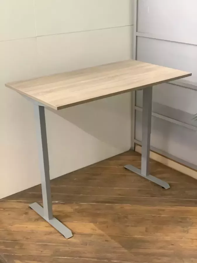 FERBOX Kantoor & Design FB01 elektrisch zit sta bureau met memory wit onderstel robson midden eiken blad NU MET GRATIS USB OPLADER! 180 x 80 NIEUW