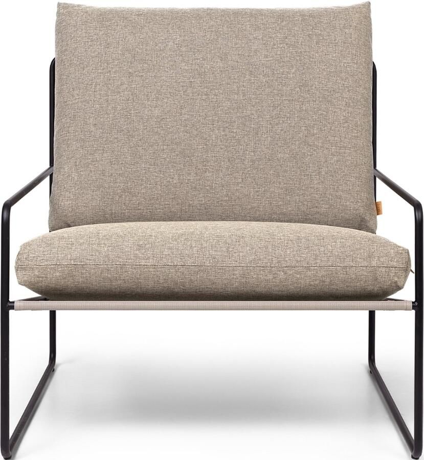 FERM Living Desert 1-seater 1-zits Zwart Stripe zand Dolce buiten fauteuil - Foto 2