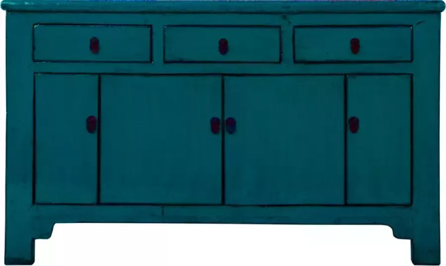 Fine Asianliving Antiek Chinees Dressoir Teal Glanzend B136xD40xH84cm Chinese Meubels Oosterse Kast - Foto 1