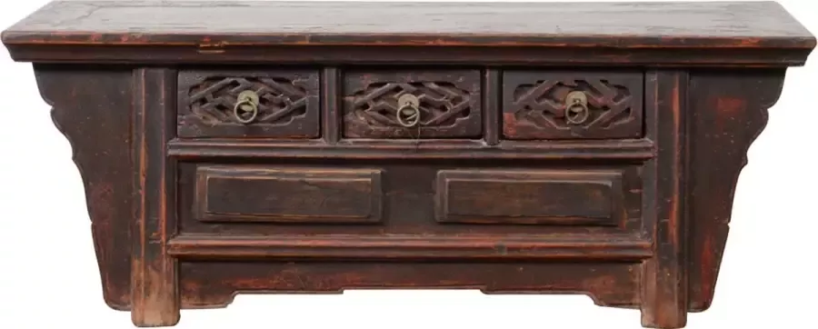 Fine Asianliving Antiek Chinese Low Kast W105xD40xH39cm Chinese Meubels Oosterse Kast