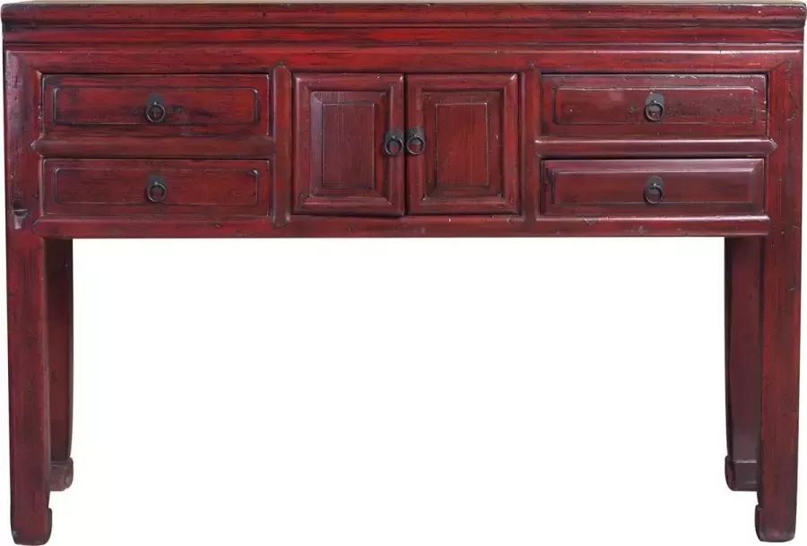 Fine Asianliving Antiek Chinese Sidetable Dark Red W128xD40xH88cm Chinese Meubels Oosterse Kast