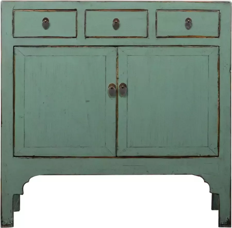 Fine Asianliving Antieke Chinese Dressoir Mint High Gloss B102xD40xH100cm Chinese Meubels Oosterse Kast