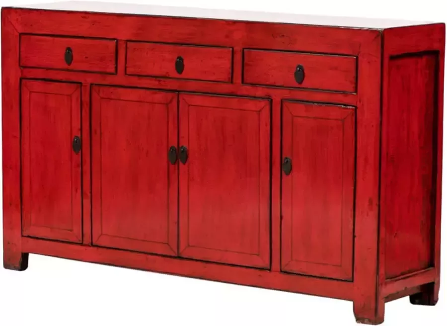 Fine Asianliving Antieke Chinese Dressoir Rood High Gloss B154xD40xH92cm Chinese Meubels Oosterse Kast