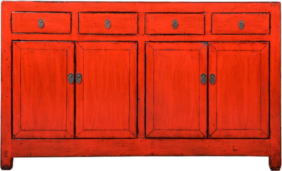 Fine Asianliving Antieke Chinese Dressoir Rood High Gloss B154xD40xH94cm Chinese Meubels Oosterse Kast - Foto 1