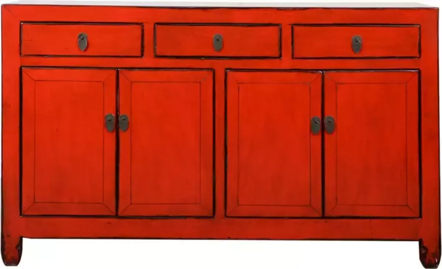Fine Asianliving Antieke Chinese Dressoir Rood High Gloss B155xD39xH90cm Chinese Meubels Oosterse Kast