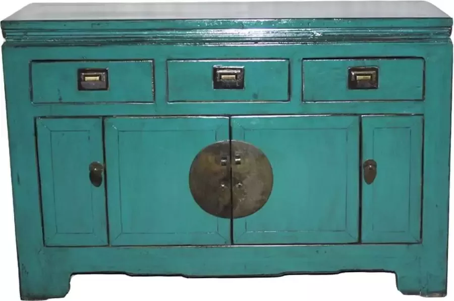 Fine Asianliving Antieke Chinese Dressoir Teal High Gloss B135xD45xH90cm Chinese Meubels Oosterse Kast