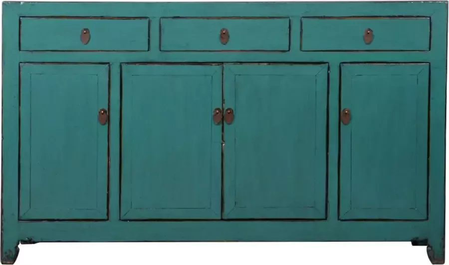 Fine Asianliving Antieke Chinese Dressoir Teal High Gloss B154xD39xH91cm Chinese Meubels Oosterse Kast