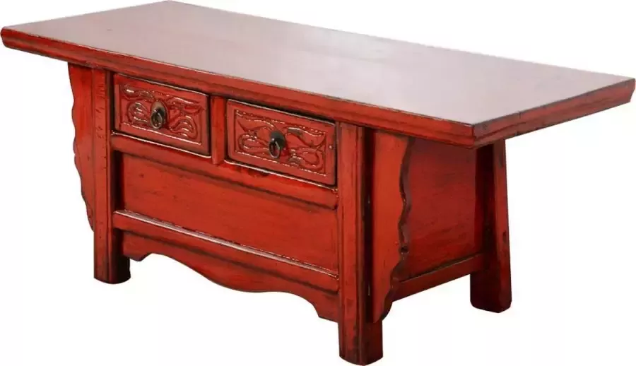 Fine Asianliving Antieke Chinese Kast Rood Glossy B101xD39xH40cm Chinese Meubels Oosterse Kast - Foto 1