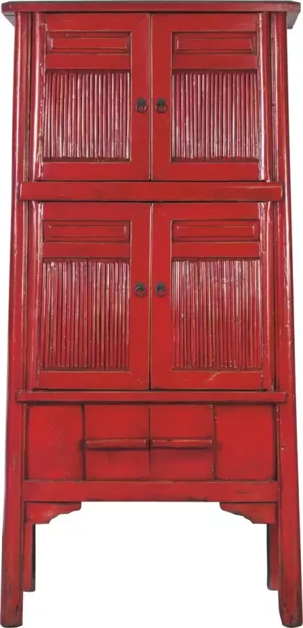 Fine Asianliving Antieke Chinese Kast Royal Rood B92xD42xH189cm Chinese Meubels Oosterse Kast