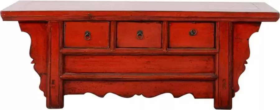 Fine Asianliving Antieke Chinese TV Kast Rood Glossy B110xD39xH40cm Chinese Meubels Oosterse Kast - Foto 1