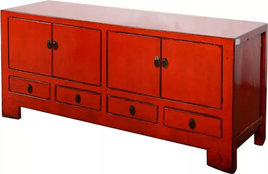 Fine Asianliving Antieke Chinese TV Kast Rood High Gloss B137xD39xH63cm Chinese Meubels Oosterse Kast