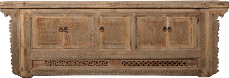 Fine Asianliving Antieke Tibetaanse Dressoir Handgesneden B214xD45xH73cm Chinese Meubels Oosterse Kast