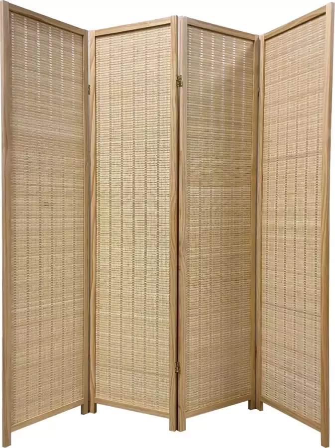 Fine Asianliving Bamboe Room Divider Natural 4 Panel W160xH180cm - Foto 1