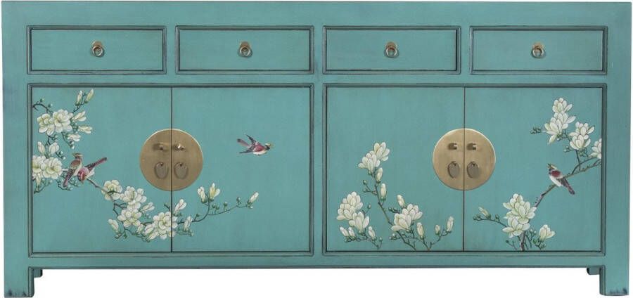 Fine Asianliving Chinees Dressoir Dusty Turquoise Handbeschilderd Orientique Collectie B180xD40xH85cm Chinese Meubels Oosterse Kast - Foto 1