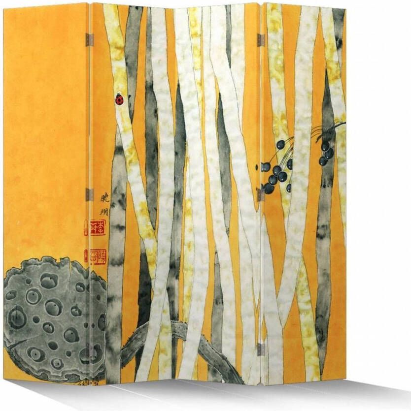 Fine Asianliving Chinees Kamerscherm Oosters Scheidingswand B160xH180cm 4 Panelen Bamboe Bos - Foto 1