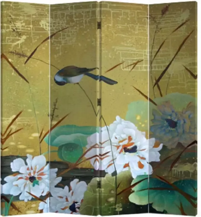 Fine Asianliving Chinees Kamerscherm Oosters Scheidingswand B160xH180cm 4 Panelen Zwaluwen en Bloemen - Foto 1