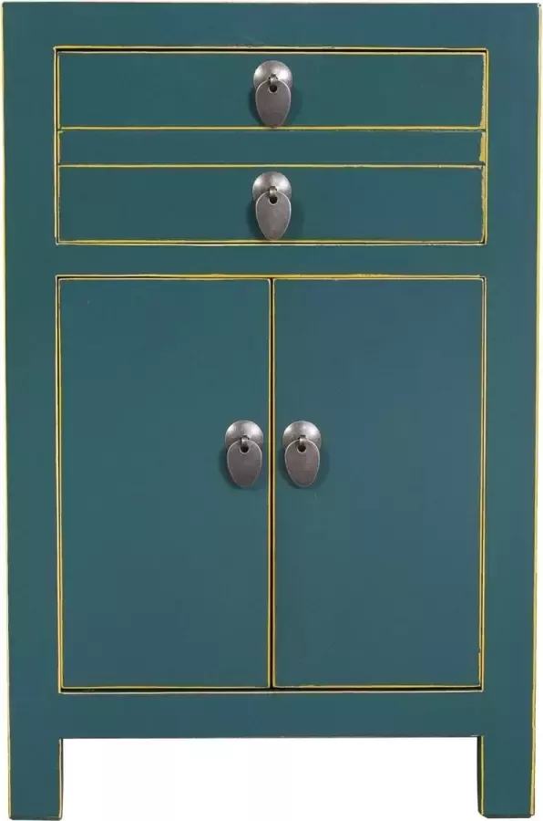 Fine Asianliving Chinees Nachtkastje Teal B40xD32xH60cm Chinese Meubels Oosterse Kast - Foto 1