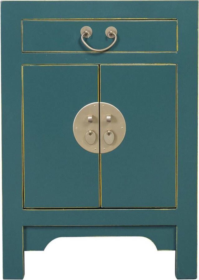 Fine Asianliving Chinees Nachtkastje Teal Orientique Collectie B42xD35xH60cm Chinese Meubels Oosterse Kast