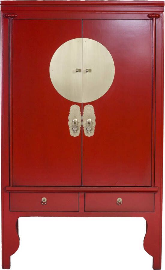 Fine Asianliving Chinese Bruidskast Rood Ruby Rood Orientique Collection B100xD55xH175cm Chinese Meubels Oosterse Kast