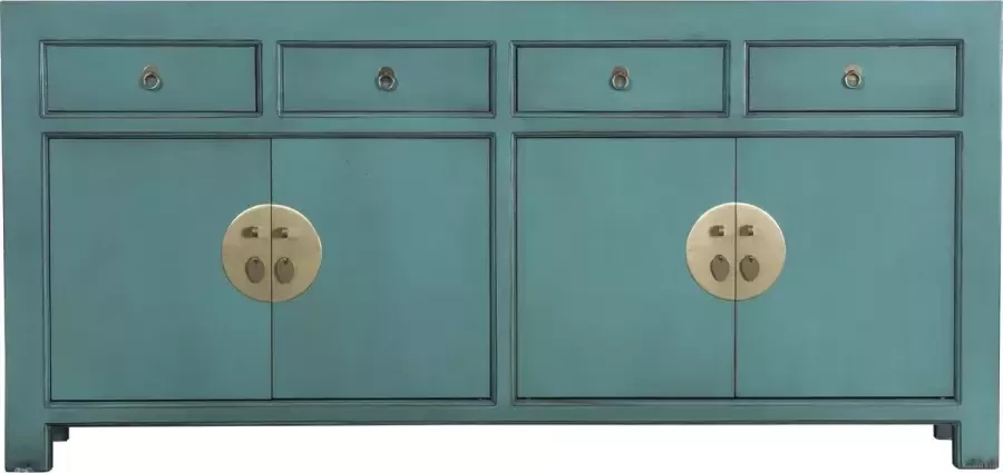 Fine Asianliving Chinese Dressoir Dusty Turquoise Orientique Collectie B180xD40xH85cm Chinese Meubels Oosterse Kast
