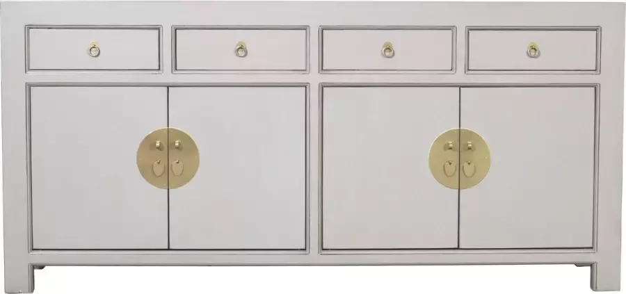 Fine Asianliving Chinese Dressoir Pastel Grijs B180xD40xH85cm Chinese Meubels Oosterse Kast