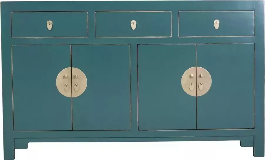 Fine Asianliving Chinese Dressoir Teal Blauw Orientique Collectie B140xD35xH85cm Chinese Meubels Oosterse Kast - Foto 1
