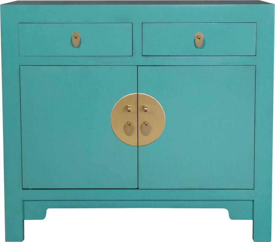 Fine Asianliving Chinese Kast Dusty Turquoise Orientique Collection B90xD40xH80cm Chinese Meubels Oosterse Kast