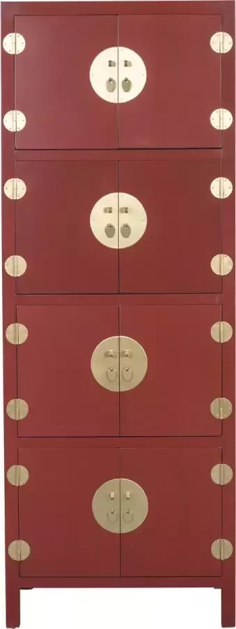Fine Asianliving Chinese Kast Ruby Rood B67xD45xH180cm Orientique Collectie Chinese Meubels Oosterse Kast - Foto 1