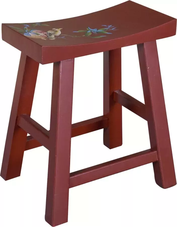 Fine Asianliving Chinese Kruk Handbeschilderd Rood B43xD23xH50cm Chinese Meubels Oosterse Kast - Foto 1