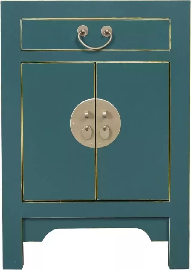 Fine Asianliving Chinees Nachtkastje Teal Orientique Collectie B42xD35xH60cm Chinese Meubels Oosterse Kast - Foto 1