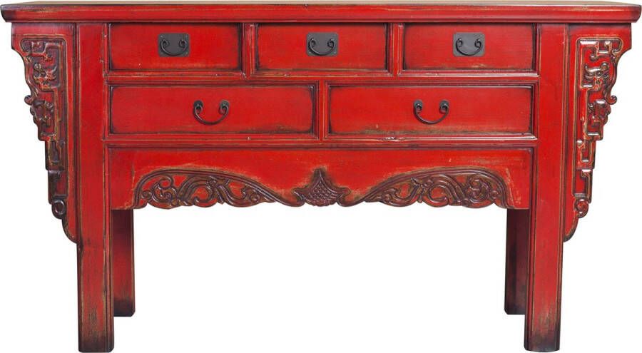 Fine Asianliving Chinese Sidetable Rood B160xD45xH90cm Chinese Meubels Oosterse Kast