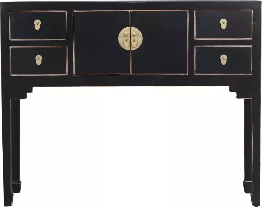 Fine Asianliving Chinese Sidetable Zwart Onyx Black Orientique Collectie B100xD26xH80cm Chinese Meubels Oosterse Kast - Foto 1