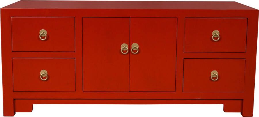 Fine Asianliving Chinese TV Kast Lucky Rood Orientique Collectie B106xD45xH46cm Chinese Meubels Oosterse Kast