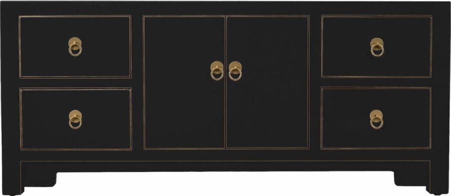 Fine Asianliving Chinese TV Kast Onyx Zwart Orientique Collection B106xD45xH46cm Chinese Meubels Oosterse Kast