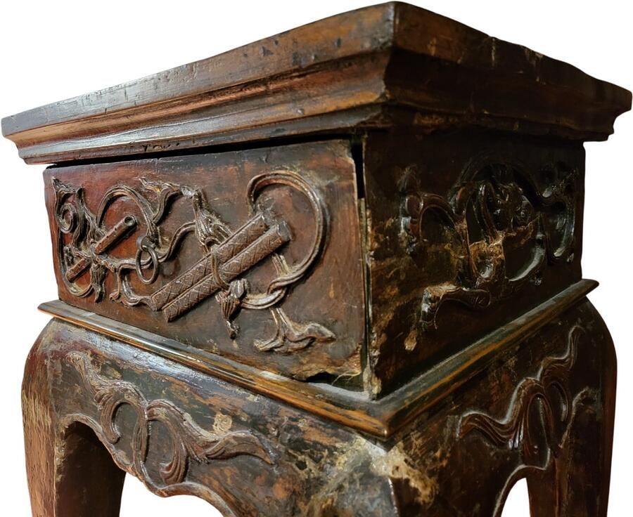 Fine Asianliving 19e Eeuw Antieke Chinese Sidetable Plantentafel Handgemaakt B43xD44xH98cm Chinese Meubels Oosterse Kast