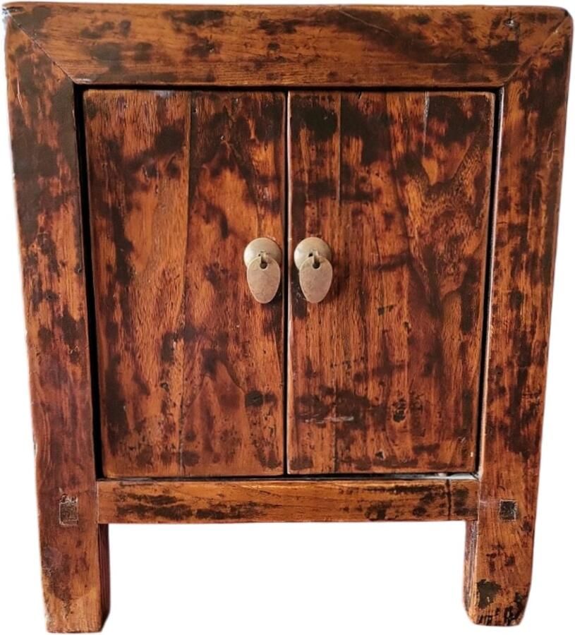 Fine Asianliving Antiek Chinees Nachtkastje Bruin B42xD42xH50cm Chinese Meubels Oosterse Kast