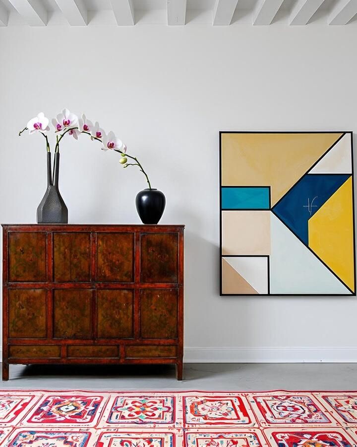 Fine Asianliving Antieke Tibetaanse Chinese kast Handbeschilderd B120xD45xH114cm Chinese Meubels Oosterse Kast