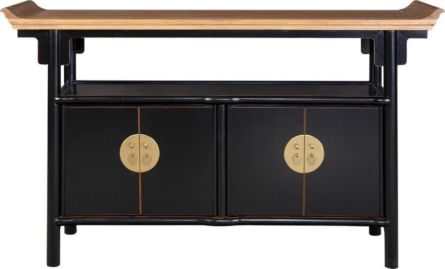 Fine Asianliving Chinees Dressoir Onyx Zwart B143xD37xH87cm Chinese Meubels Oosterse Kast