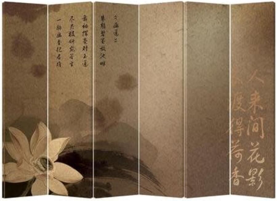 Fine Asianliving Chinees Kamerscherm Oosters Scheidingswand B240xH180cm 6 Panelen Chinese Bloem