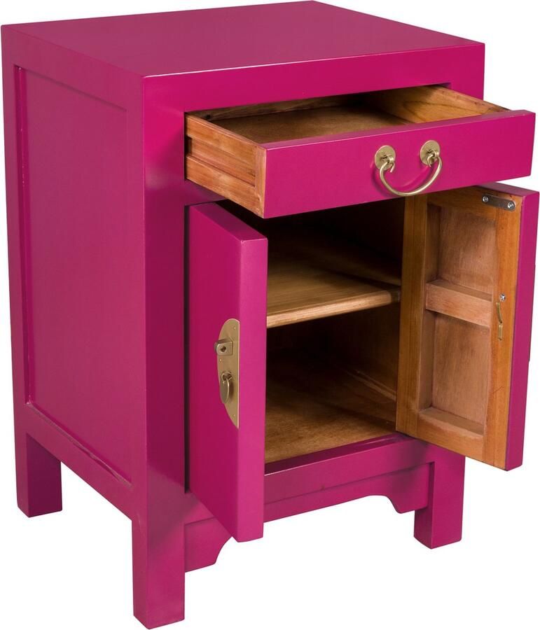 Fine Asianliving Chinees Nachtkastje Fuchsia Royale Orientique Collection B42xD35xH60cm Chinese Meubels Oosterse Kast