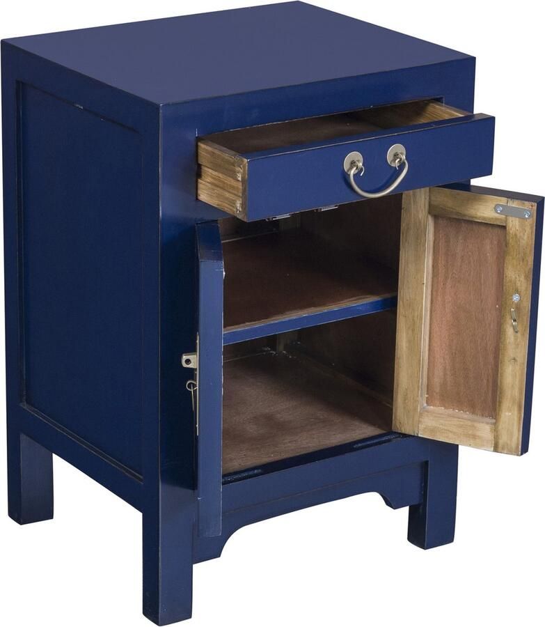 Fine Asianliving Chinees Nachtkastje Midnight Blue Orientique Collection B42xD35xH60cm Chinese Meubels Oosterse Kast