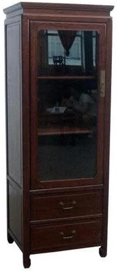 Fine Asianliving Chinese Boekenkast met Glazen Deur Yuwood B57xD48xH161cm Chinese Meubels Oosterse Kast
