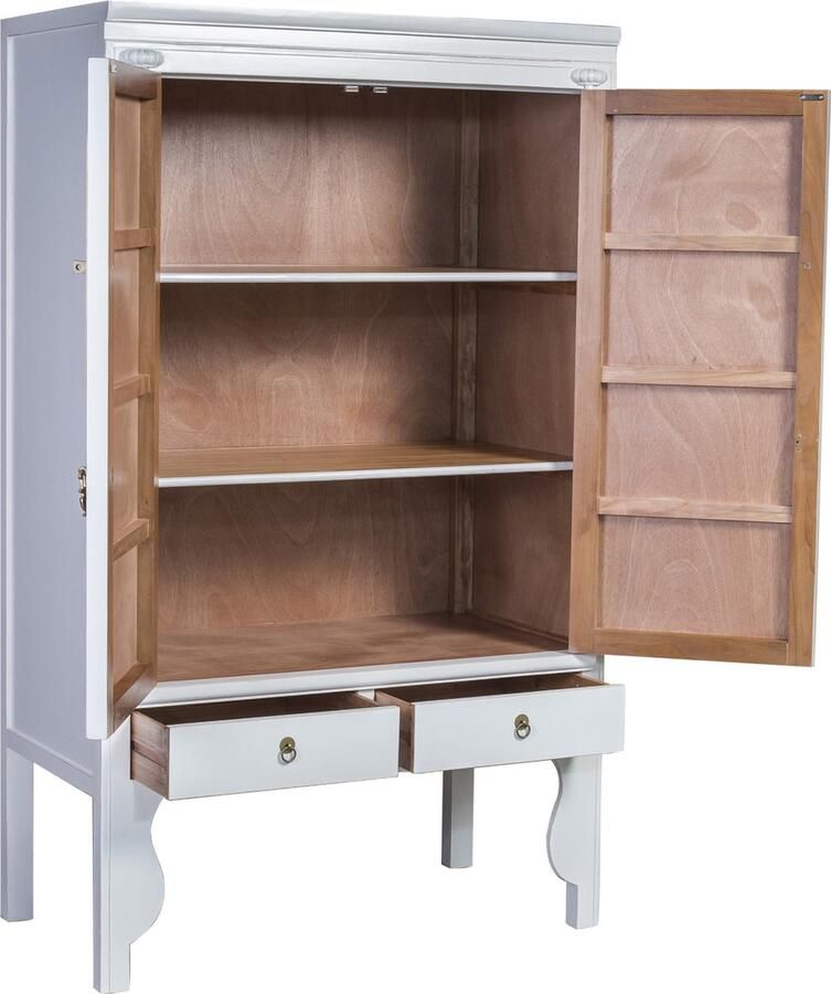 Fine Asianliving Chinese Bruidskast Wit Sneeuwwit Orientique Collection B100xD55xH175cm Chinese Meubels Oosterse Kast