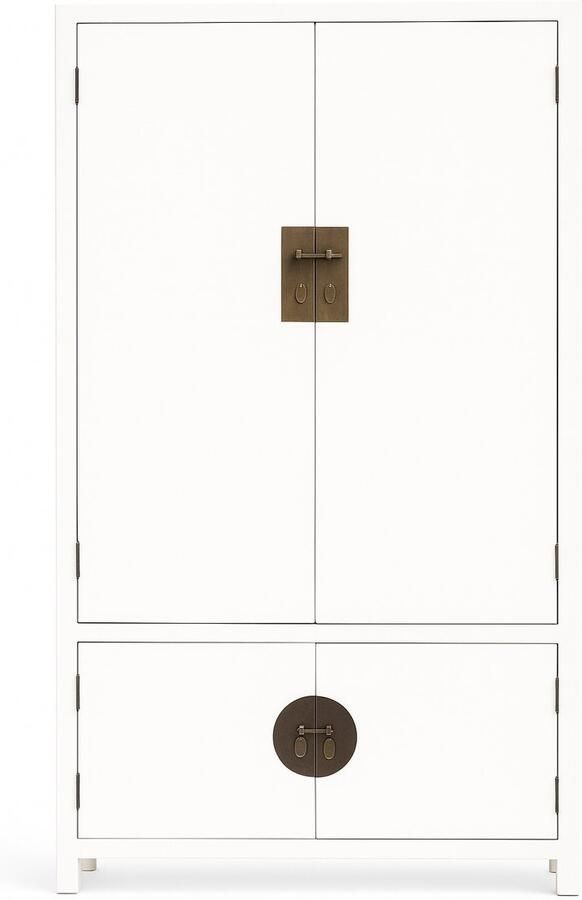 Fine Asianliving Chinese Bruidskast Wit B105xD60xH200cm Chinese Meubels Oosterse Kast