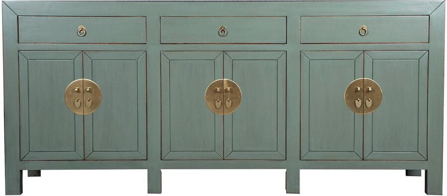 Fine Asianliving Chinese Dressoir Grijs Olive Grey Orientique Collection B190xD40xH85cm Chinese Meubels Oosterse Kast
