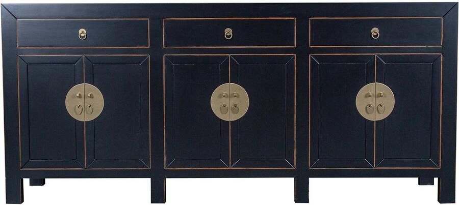 Fine Asianliving Chinese Dressoir Onyx Zwart Orientique Collection B190xD40xH85cm Chinese Meubels Oosterse Kast